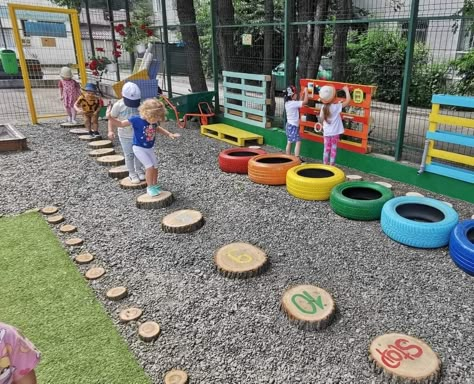 Daycare Playground, Diy Kids Playground, Outdoor Kids Play Area, Preschool Playground, Kids Backyard Playground, Outdoor Learning Spaces, Play Area Backyard, Backyard Kids Play Area, Outdoor Play Spaces