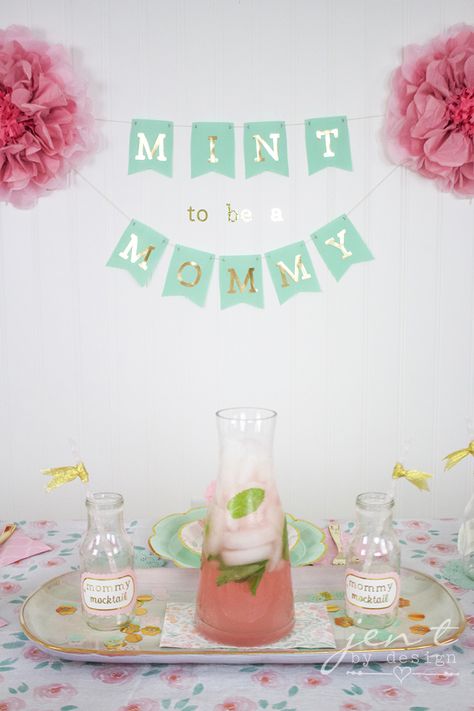 Mint to Be Baby Shower - Jen T by Design #ad #CricutMarthaStewart #MadeWithMichaels #CricutMade #Cricut Mint Green Baby Shower Ideas, Mint Baby Shower Ideas, Green Baby Shower Theme, Baby Shoer, Mint Baby Shower, Mint Party, Pink Baby Shower Decorations, Pink Gold Baby Shower, Dream Ideas