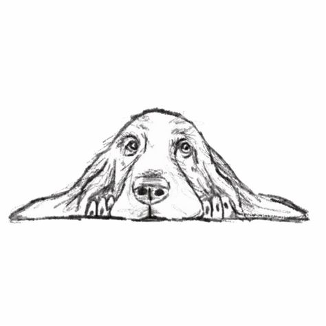 basset hound black white simple puppy dog eyes cutout Basset Hound Art, Nurse Drawing, Dog Line Art, Wiener Dogs, Dog Line, Dog Sketch, Basset Hound Dog, Puppy Dog Eyes, Bassett Hound