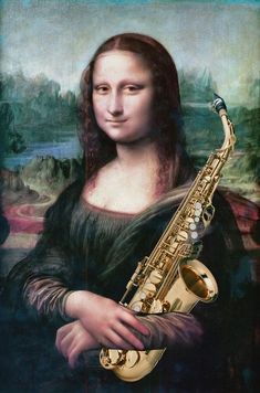 Trombone Instrument, Trombone Art, Tuba Pictures, Saxophone Art, Jazz Saxophone, Mona Lisa Parody, Band Jokes, Music Jokes, Band Nerd