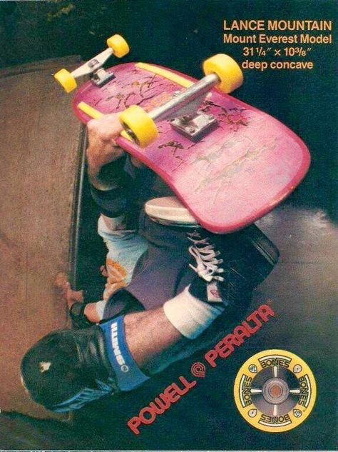 Skate Ads, Lance Mountain, Sk8 Board, Skateboard Vintage, Vintage Skateboarding, Skate Photography, Skateboard Photos, Bones Brigade, Old School Skateboards