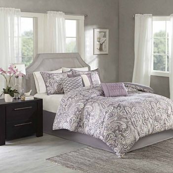 Comforter Sets Comforters & Bedding Sets for Bed & Bath - JCPenney Paisley Comforter, Contemporary Color Schemes, Purple Bedding Sets, Purple Duvet Cover, Home Essence, Purple Bedding, King Comforter Sets, Print Comforter, Madison Park