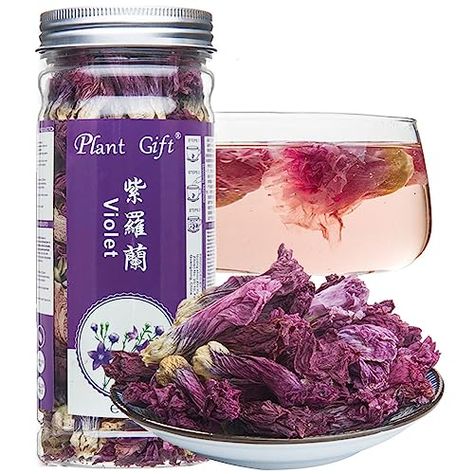 Plant Gift Violet Tea Organic Dried Loose tea Blossom Flower tea Beauty chinese health skin care 35G/1.23oz Chaga Mushroom Tea, Violet Tea, Avocado Leaves, Tazo Tea, Mushroom Tea, Natural Food Coloring, Plant Gift, Sweet Violets, Vintage Tea Party