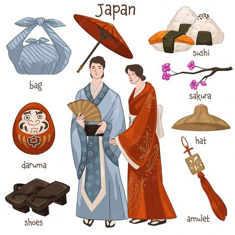 Traditional Japanese Clothing Woman, Traditional Japanese Clothes, Traditional Japanese Clothing Male, Japan Outfits, Living In Japan, Japanese Traditional Clothing, Daruma Doll, Japanese Clothes, Hat Vector