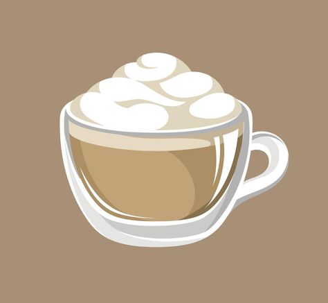 Illustration Clip Art, Coffee Logo, Coffee Shops, Cafe Restaurant, Sticker Art, Glass Cup, Print Stickers, Cappuccino, Hot Chocolate