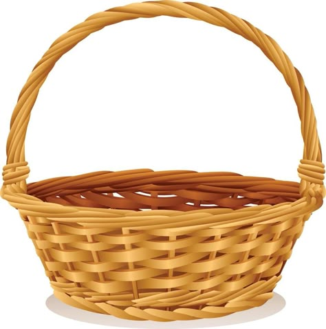 Wicker basket isolated on white background. Vector illustration Basket Illustration, Journaling Materials, Eminem Drawing, Basket Cartoon, Basket Clipart, Png Imvu, Basket Art, Basket Drawing, Eid Stickers