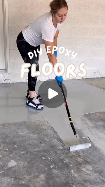 112K views · 4.8K likes | Breeya Shade on Instagram: "Comment “link” for a link to the supplies used! 

I did this DIY epoxy floor a little over 5 months ago and it is holding up incredibly! We don’t drive our cars in here so no tires have gone on it but lots of furniture has been moved around in here. 

The only thing I wish I did differently was use a better product to patch the cracks before applying the epoxy. The product I used did not work 😅 so I’ll link the product I should have used. 

Would you ever do this yourself? 👇🏼

#diy #diyepoxyfloors" Poxy Concrete Floors, Epoxy On Wood Floor, Exopy Flooring Diy, How To Epoxy Floor Diy, Apoxy House Floor Diy, Epoxy Over Tile Floor, Faux Wood Concrete Floor Diy, Diy Garage Floor Epoxy, Diy Epoxy Floor