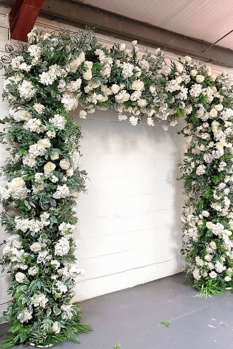 A whimsical wedding arch would be a lovely choice for your wedding ceremony. Add this stunning bridal arch to your floral inspiration.##flowerarchinspo #weddinginspiration #romanticdecor. Wedding Flowers Ceremony Altar, Flower Arch Ideas, Whimsical Wedding Arch, Square Arch Wedding, Bridal Arch, Flower Arch Wedding, Ceremony Arch Decor, Floral Archway, Arch Ideas