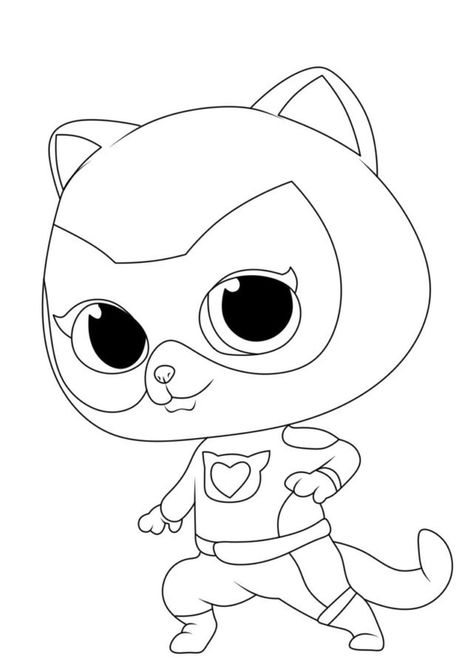 Free Super Kitties Coloring Page | CatchMyParty.com Disney Junior Birthday Party, Curious George Christmas, Disney Junior Birthday, Super Kitties, Kids Colouring Printables, Kitty Coloring Pages, Ninjago Coloring Pages, Kids Room Paint, Kitty Coloring