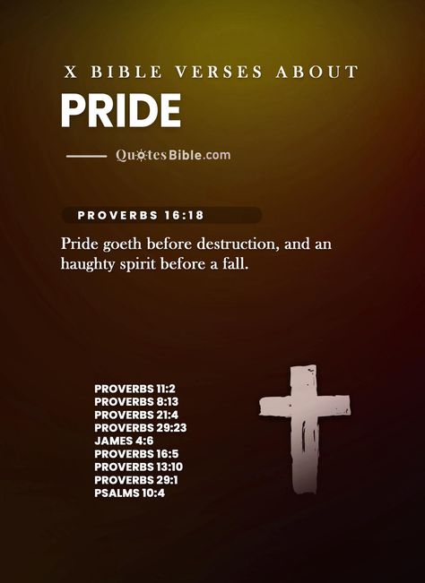 Start your day off right with these uplifting and inspiring Bible verses about pride! Discover the power of these words to bring you peace, joy, and contentment. Showing humility and dependence on God will bring you closer to Him and lead to a more fulfilling life. #Inspiration #BibleVerses #Pride #Pride #verses Pride Verses, Bible Verse About Pride, Pride Bible Verses, Pride In The Bible, Wisdom Bible, Biblical Quotes Inspirational, Bible Journaling Printables, Life Skills Lessons, Gods Guidance