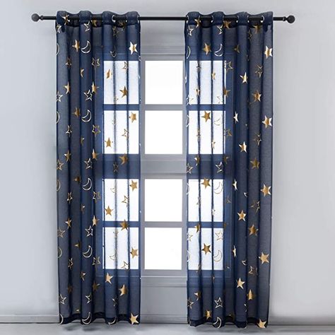 Curtains For Kids Room, Blue Sheer Curtains, Dark Blue Curtains, Boys Room Curtains, Gray Sheer Curtains, Curtains For Kids, Navy Blue Curtains, Kids Room Curtains, Stylish Room Decor