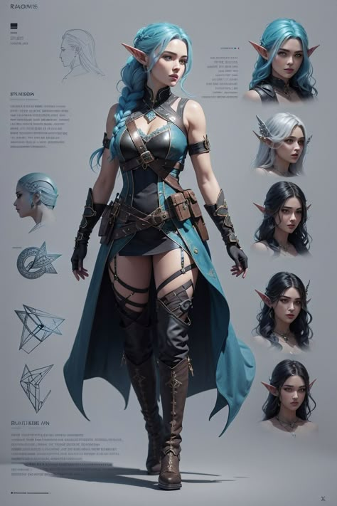 D&d Rogue Female, Star Wars Viking, Dungeons And Dragons Fanart, Sci Fi Elves, Sci Fi Character Design Female, Cyberpunk Elf, Dungeons And Dragons Paladin, Ice Woman, Steampunk Elf