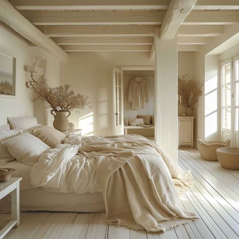 White Floorboards Bedroom, White Wood Interior Design, White Wood Interior, Comfy Rooms, White Painted Floors, Sleep Ideas, White Floorboards, Organic Modern Bedroom, White Wooden Floor