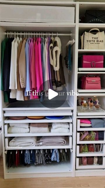 Ikea Wardrobe Organisation, Pax Organisation, Pax Wardrobe Ideas, Decor Organization Ideas, Dream Closet Organization, Armoire Ikea, Home Decor Organization, Closet Organisation, Wardrobe Organization