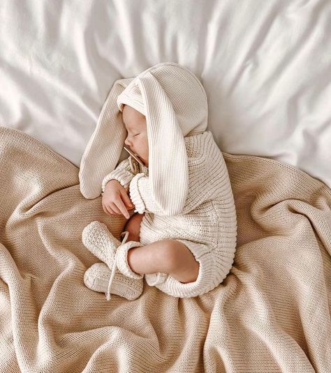 Baby Girl Topknots, Swaddles, Bows, Bedding & More on Instagram: "The sweetest bunny we ever did see 🥰 Wearing our Cream Waffle Bunny Bonnet in the Newborn size 🥲✨" Spring Newborn, Easter Newborn, Newborn Scrunch, Newborn Easter, Newborn Baby Girl, Newborn Bunny Photoshoot, Dress With Bonnet Baby, Newborn Photography Bunny, Rabbit Newborn Photography