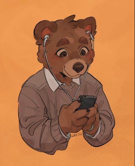 Arte Indie, Bear Character, Arte Sketchbook, Bear Art, A Guy Who, Cute Doodles, Cartoon Art Styles, Art Reference Photos, Pretty Art