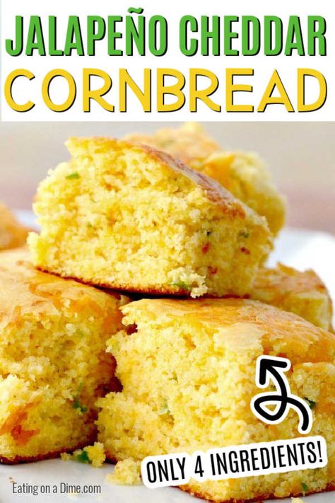 Jalapeno Cornbread Jiffy, Cheddar Jalapeno Cornbread, Jalapeno Cornbread Recipe, Jalapeño Cornbread Recipe, Mexican Cornbread Recipe, Easy Cornbread Recipe, Jalapeno Cheddar Cornbread, Cornbread Recipes, Cheddar Cornbread