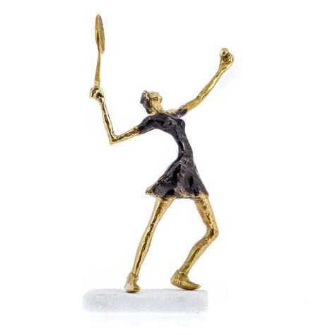 Fibre Sculpture, Fiber Sculpture, Female Tennis, Bronze Metal, Female Figure, Tennis Player, Modern Sculpture, Handmade Ornaments, Metal Sculpture