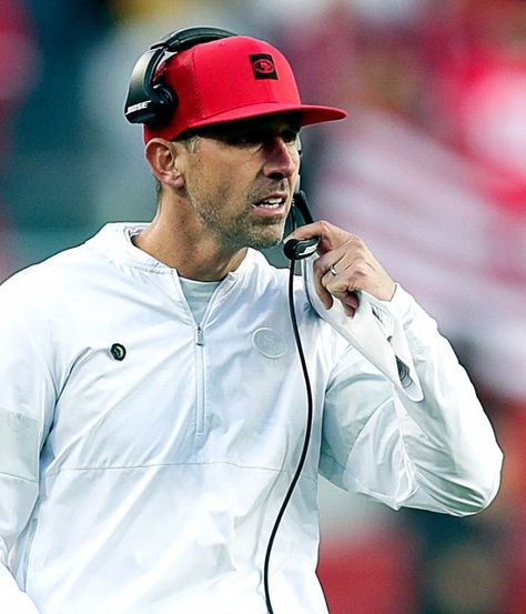 Kyle Shanahan's wife is the reason he always wears the same thing on 49ers game days Kyle Shanahan, Brandon Aiyuk, Emmanuel Sanders, 49ers Game, Trent Williams, Deebo Samuel, Pete Carroll, George Kittle, Jimmy Garoppolo