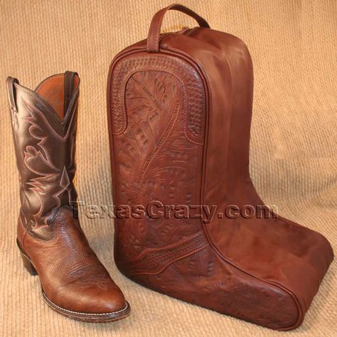 Stylish Western Boot Bags - Cowgirl Magazine Leather Luggage Set, Custom Cowboy Boots, Pointy Boots, Travel Texas, Cowgirl Accessories, Tooled Leather Bag, Boots Store, Western Lifestyle, Hot Boots