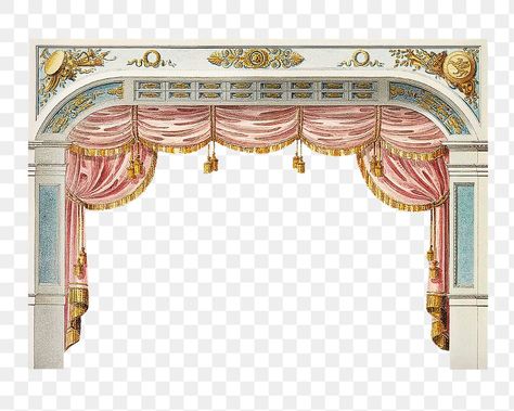 Theater Curtains, Theatre Illustration, Vintage Theater, Stage Theater, Theater Stage, Theatre Curtains, Vintage Theatre, Interior Architecture Drawing, Scrapbook Printing