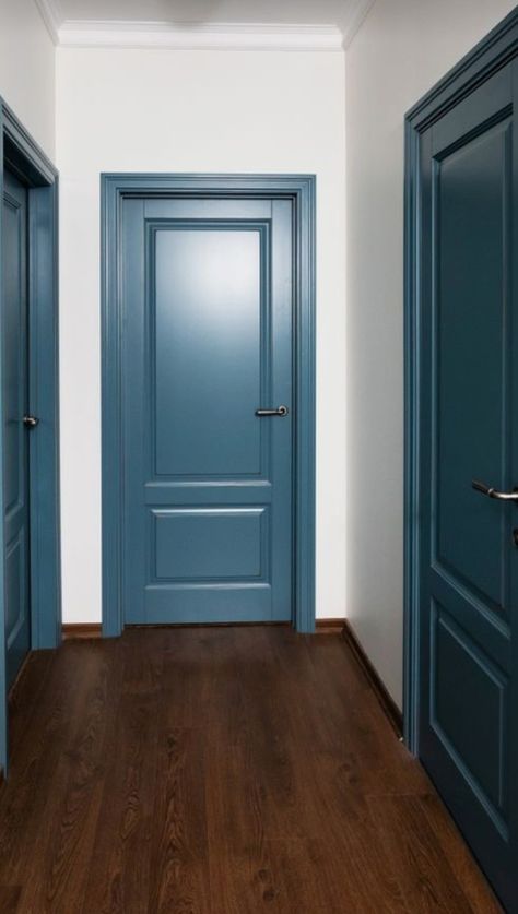 Doorframe Upgrade, Latest Gate Design, White Wainscoting, Holland Park, Indoor Doors, Home Board, Paris Apartments, Blue Door, Room Doors