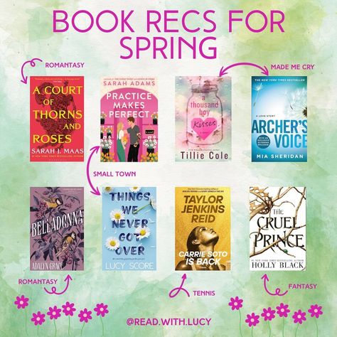 Happy Spring! ☀️🌷🐝🪺🌼 📖 Here are some books recs that give spring vibes! #readwithlucy #bookstagram #booktok #readersgonnaread #readwithme #readingreview #bookgirlies #books #bookworm #reading #springbooksvibes #springbookrec Spring Books Aesthetic, Books To Read In Spring, Spring Reading List, Books Recs, Spring Reading, Reading Review, Spring Books, Book Recs, Book Challenge