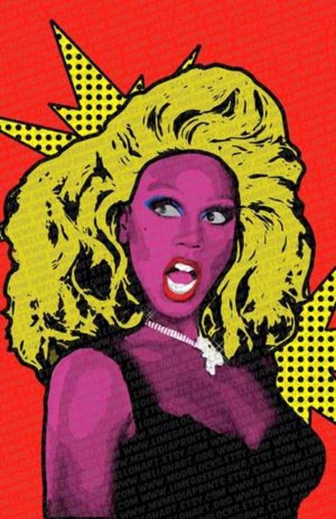 RuPaul pop art Desenhos Love, Pop Art Tattoos, 50 Party, Rupaul Drag Queen, Sassy Wallpaper, Queen Poster, Queen Art, Hippie Wallpaper, Tarot Art