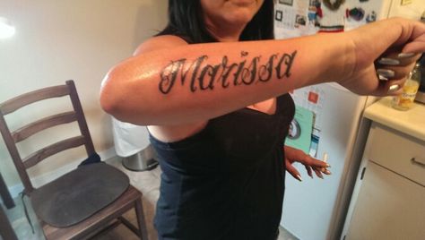 Marissa daughters name tattoo Marissa Tattoo, Tattoos For Childrens Names, Daughters Name Tattoo, Tat Ideas, Name Tattoo, Name Tattoos, Jesus Fish Tattoo, Tattoo Quotes, Tatting