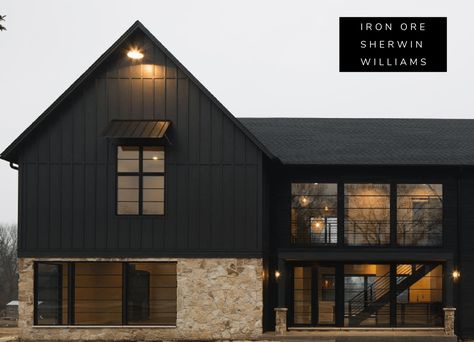 Black Exteriors- 12 Favorite Black Paints and Ours! - Nesting With Grace Black Cladding, Cottage House Exterior, Elizabeth Scott, Modern Barndominium, Black Houses, Farmhouse Exterior Design, House Lake, Farmhouse Architecture, Karuizawa