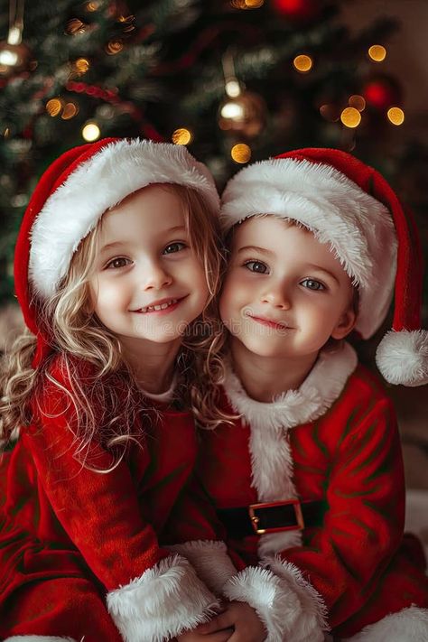 Happy children in Santa Claus costumes. Selective focus stock photo Santa Claus Pictures With Kids, Santa Claus Photography, Santa Pics, Santa Claus Pictures, Santa Claus Costume, Christmas Pics, Photo Focus, Happy Children, Children Images