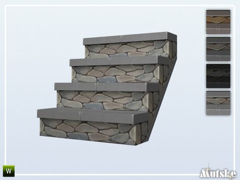 Sims 4 Stairs, Sims 4 Houses Layout, Outside Stairs, Stone Stairs, Sims 4 Cc Packs, Exterior Stone, Sims 4 Build, Sims Community, Sims 4 Houses