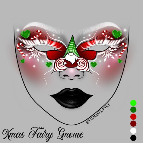 December Makeup, Christmas Avatar, Catwalk Makeup, Colored Pencil Artwork Ideas, Colourful Makeup, Fairy Look, Christmas Eyeshadow, Makeup Charts, Eyeshadow Ideas