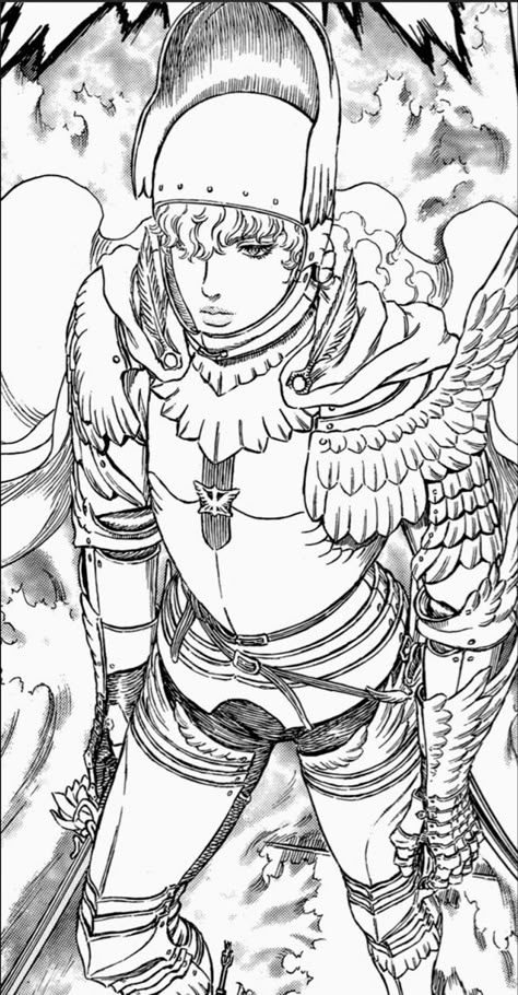 Griffith Armor, Griffith Berserk Manga, Berserk Armor, White Hawk, Griffith Berserk, Berserk Manga, English Characters, Kentaro Miura, Medieval Armor