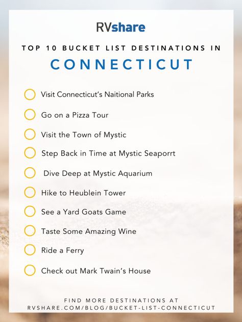 The Top 20 Bucket List Destinations in Connecticut - RVshare.com Connecticut Bucket List, Usa Travel Bucket List, Train Travel Usa, Visit Connecticut, Connecticut Travel, Liz Lemon, East Coast Usa, Dc Trip, Bucket List Vacations