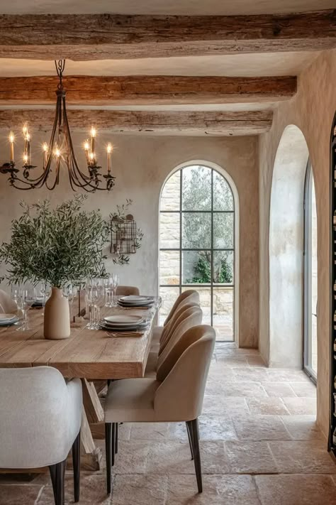 Tuscan Style Dining Room, Italian Villa Dining Room, Hacienda Style Dining Room, Italian Style Dining Room, Tuscan Country Home, Tuscan House Interior Design, Tuscan Mirror, Tuscan Style Homes Interior, Modern French Country Dining Room