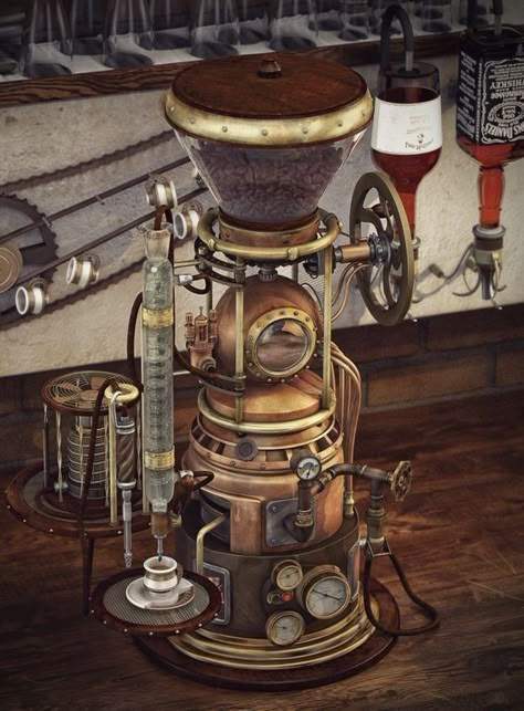 Steam Punk Aesthetic, Steampunk Machines, Steampunk Coffee, Steampunk Interior, Steampunk Gadgets, Mode Steampunk, Steampunk Artwork, Steampunk Aesthetic, Steampunk House