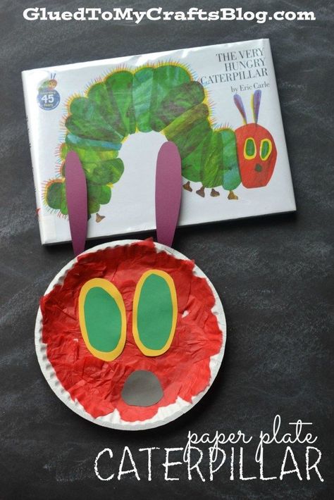 Paper Plate Caterpillar, Hungry Caterpillar Games, Eric Carle Crafts, Storybook Crafts, Reading Crafts, Eric Carle Art, Eric Carle Activities, The Very Hungry Caterpillar Activities, Hungry Caterpillar Craft