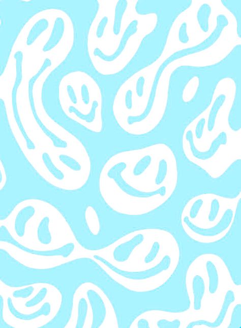 Blue Drippy Smiley Face Wallpaper, Blue Smiley Face Wallpaper Aesthetic, Drippy Smiley Face Wallpaper, Drippy Smiley Face, Smiley Face Wallpaper, Wallpaper Preppy, Iphone Wallpaper Preppy, Face Wallpaper, Screen Saver