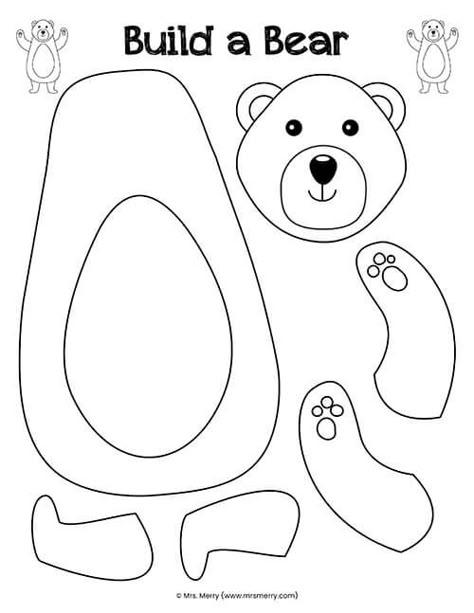 Bear Crafts Preschool, Bears Preschool, Bear Template, Teddy Bear Crafts, Teddy Bear Day, Free Printable Crafts, Sorting Games, Bear Coloring Pages, Bear Crafts