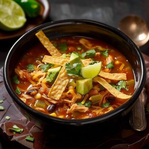 Chicken Tortilla Soup - Simply Called Food Blended Tortilla Soup, Mexican Tortilla Soup, Best Chicken Tortilla Soup, Chicken Tortillas, Chicken Soup Recipes Easy, Chicken Tortilla Soup Recipe, Oyster Stew, Quiche Recipes Easy, Chicken Tortillas Soups Recipe