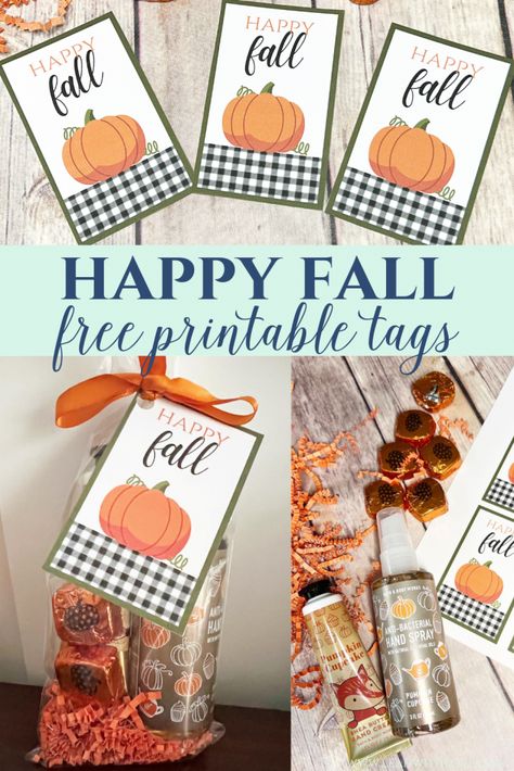 Happy Fall Gift Tags - Leah With Love Fall Soap Gift Tag, First Day Of Fall Gifts For Teachers, Diy Fall Gift Bags, Treat Tags Printable Free, Fall Teacher Gifts Free Printable, Happy Fall Gift Ideas, Fall Themed Thank You Gifts, Free Fall Gift Tag Printables, Secret Pal Thanksgiving Gifts