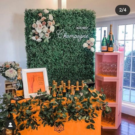 Veuve Party Decor, Aperol Spritz Bridal Shower Theme Backdrop, Veuve Cliquot Theme Party, Veuve Birthday Party, Veuve Clicquot Birthday Party Theme, Vueve Champagne Decor, Roc Nation Brunch Decor, Rendeveuve Bachelorette, Vueve Champagne Party Decor