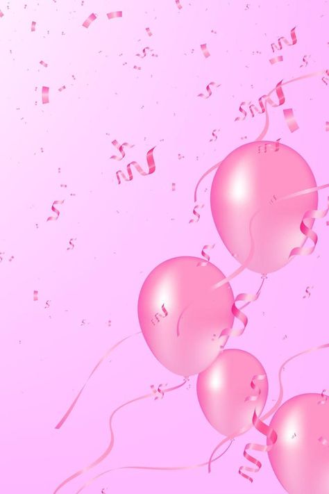 Soft red balloons with confetti realistic vector illustration. Pink balloons vector background. Pink Balloons and confetti can be use party, celebration and holidays. Pink Confetti Background, Confetti Background, Celebration Background, Pink Confetti, Pink Day, Background Pink, Red Balloon, Soft Red, Pink Balloons