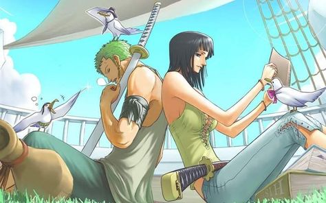 Roronoa Zoro 💙 Nico Robin ! One Piece ❣️ Zoro And Robin, Brooks One Piece, One Piece Wallpaper, Zoro Roronoa, One Piece Wallpaper Iphone, One Piece Ship, Zoro One Piece, One Piece Images, One Piece Pictures