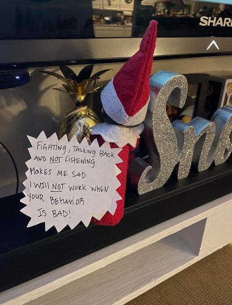 Elf For Not Listening, Elf On The Shelf Good Luck, Elf On The Shelf Ideas Not Listening, Elf Kids Not Listening, Fairwell Elf On The Shelf, Religious Elf On The Shelf Ideas, Elf In The Shelf Arrival Ideas, Elf Departure Ideas, Christmas Party Planning