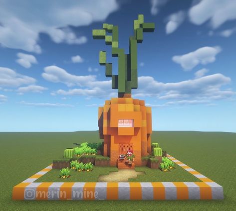 🇫🇷medial resource pack on Instagram: the carrot house  #minecraft #medialpack #minecraftbuilds Food Houses Minecraft, Minecraft Carrot House, Minecraft Apple House, Apple House Minecraft, Fruit Stand Minecraft, Fruit Minecraft House, Minecraft Build Designs, Fruit House Minecraft, Minecraft Food House