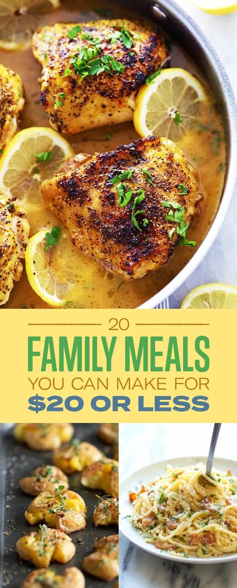 Here's How To Feed The Whole Family For Under $20 Budget Dinner, Cheap Family Meals, Inexpensive Dinners, Budget Family Meals, Large Family Meals, Cheap Recipes, Healthy Family Dinners, Dinner On A Budget, Inexpensive Meals