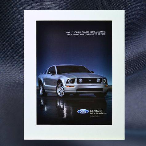 2005 Ford Mustang GT vintage print ad – classic car wall art, retro automotive decor Car Collection Garage, Ford Mustang Vintage, Mustang Vintage, 2005 Ford Mustang, Automotive Artwork, Car Posters, Magazine Ads, Ford Mustang Gt, Man Cave Decor