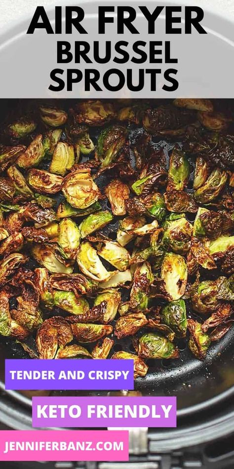 Easy Brussel Sprouts Recipe, Brussel Sprouts Crispy, Easy Brussel Sprouts, Air Fryer Brussel Sprouts, Brussel Sprouts Recipes Easy, Air Fryer Brussels Sprouts, Air Fryer Recipes Keto, Recipe For Air Fryer, Fried Brussel Sprouts